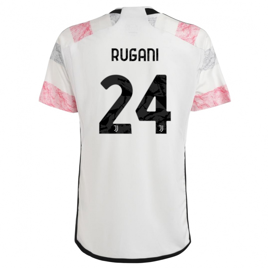 キッズフットボールダニエレ・ルガーニ#24ホワイトピンクアウェイシャツ2023/24ジャージーユニフォーム