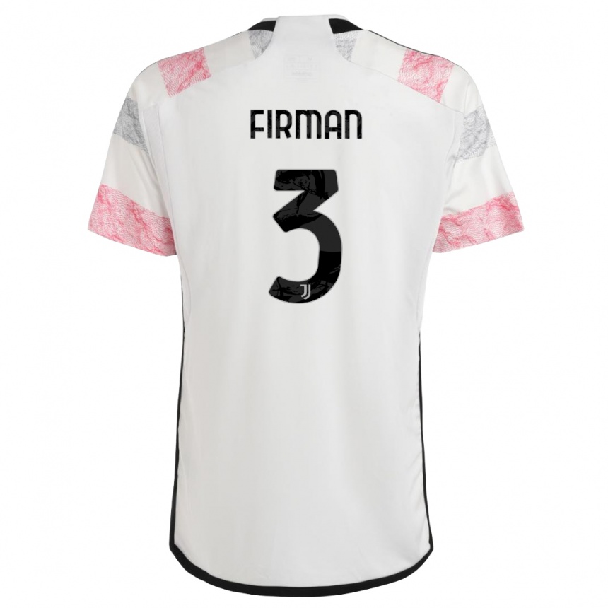 キッズフットボールアンドリー・ファーマン#3ホワイトピンクアウェイシャツ2023/24ジャージーユニフォーム