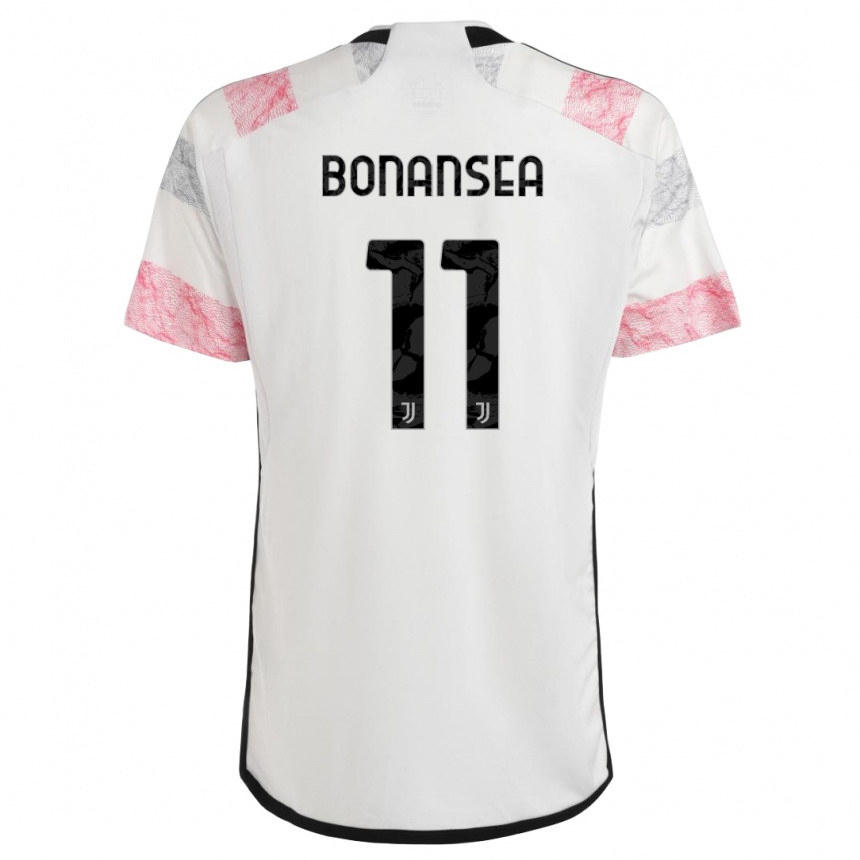 キッズフットボールバルバラ・ボナンセア#11ホワイトピンクアウェイシャツ2023/24ジャージーユニフォーム