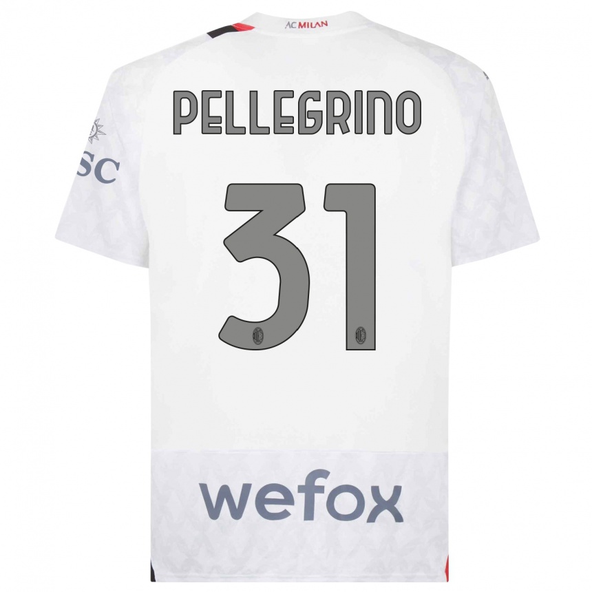 キッズフットボールマルコ・ペッレグリーノ#31白アウェイシャツ2023/24ジャージーユニフォーム