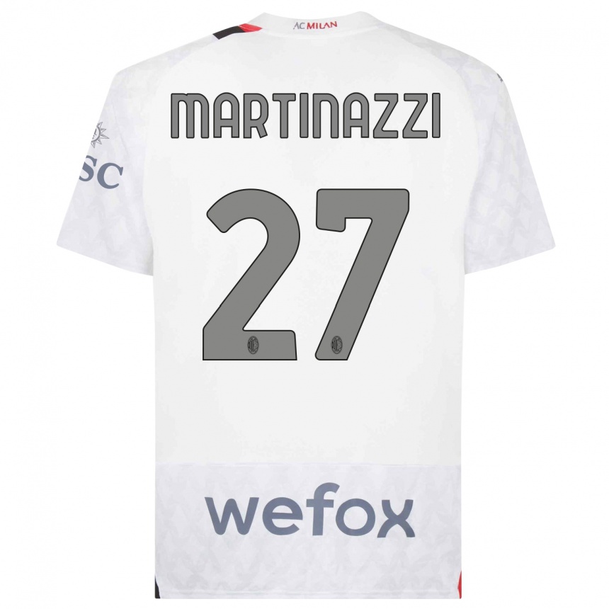 キッズフットボールルカ・マルティナッツィ#27白アウェイシャツ2023/24ジャージーユニフォーム