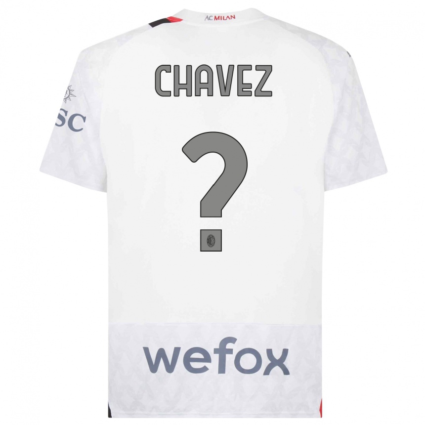 キッズフットボールマイコル・シフエンテス・チャベス#0白アウェイシャツ2023/24ジャージーユニフォーム