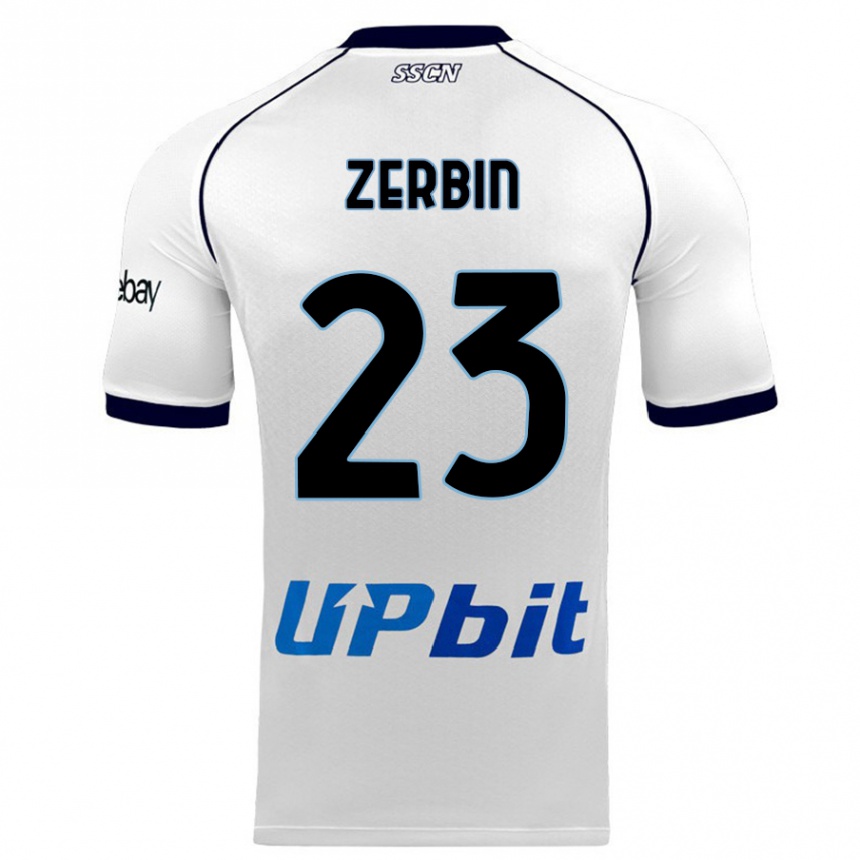キッズフットボールアレッシオ・ゼルビン#23白アウェイシャツ2023/24ジャージーユニフォーム