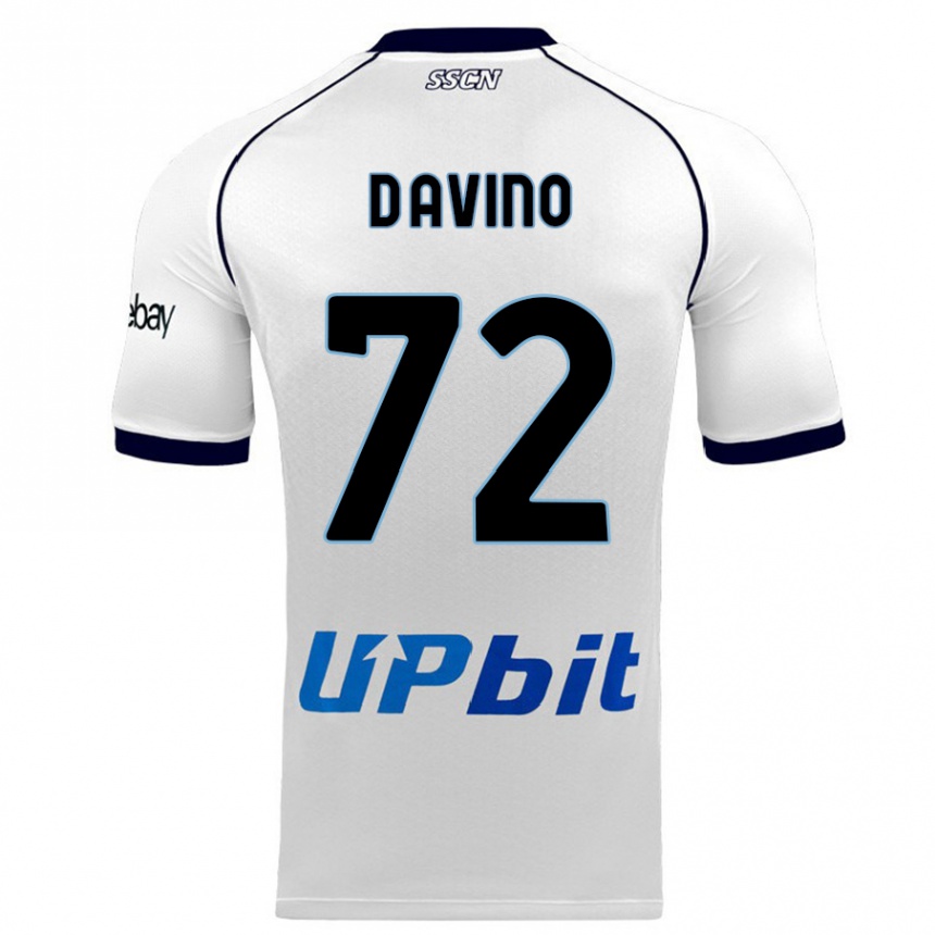 キッズフットボールルイージ・ダヴィーノ#72白アウェイシャツ2023/24ジャージーユニフォーム