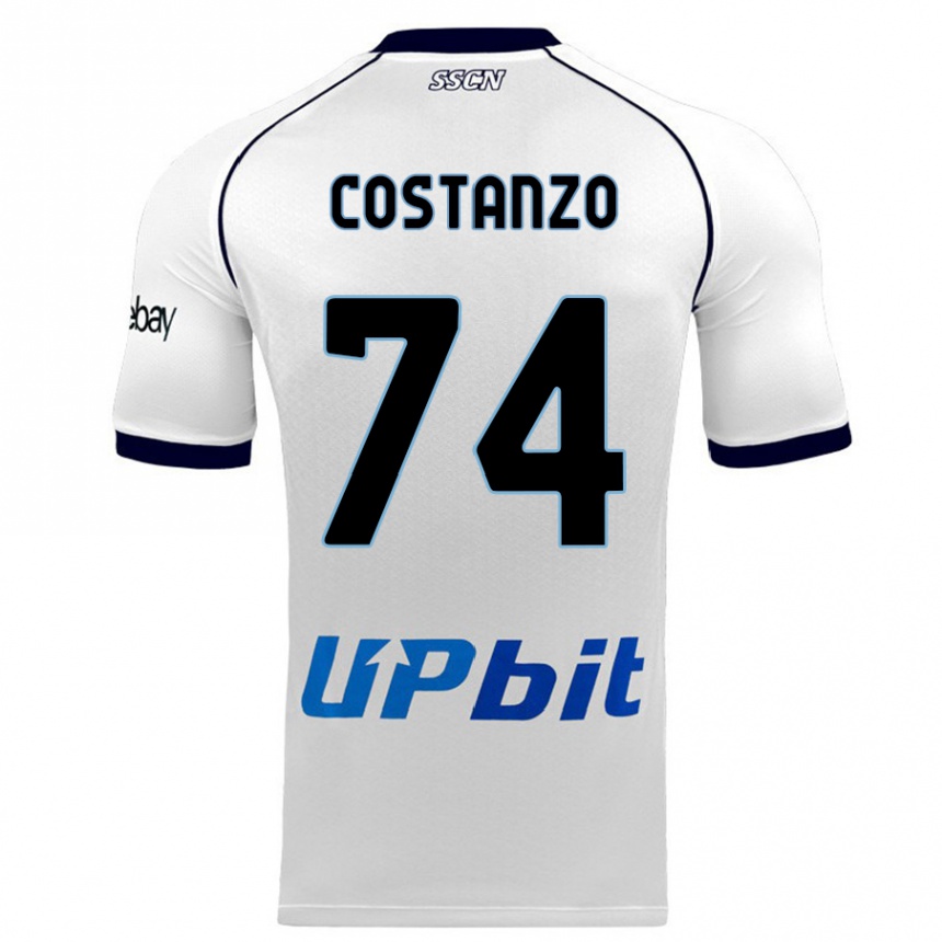 キッズフットボールダヴィデ・コスタンゾ#74白アウェイシャツ2023/24ジャージーユニフォーム