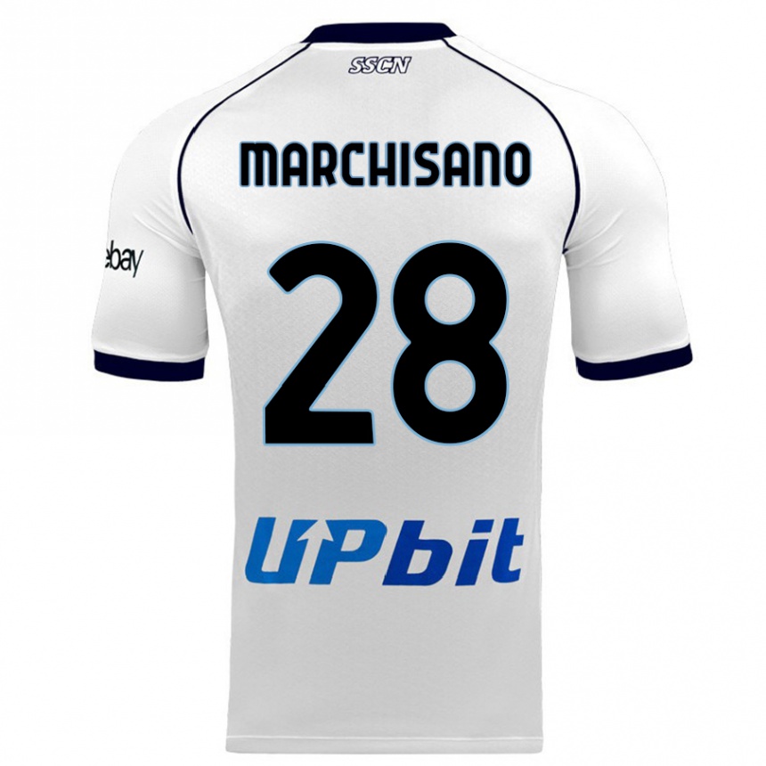 キッズフットボールマッテオ・マルキサーノ#28白アウェイシャツ2023/24ジャージーユニフォーム