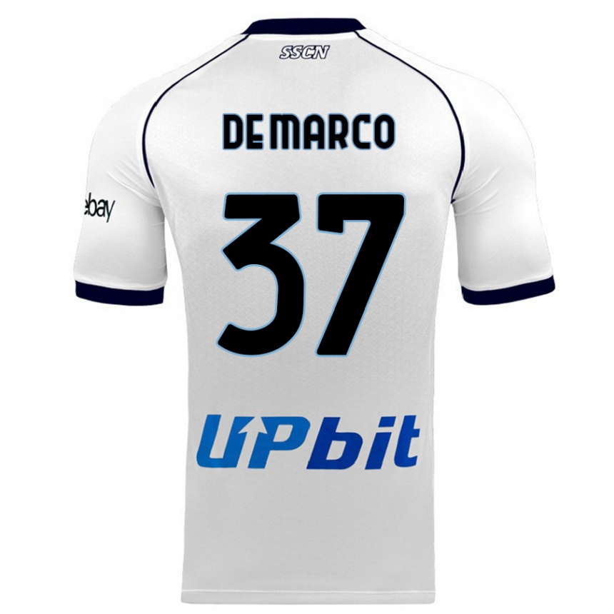 キッズフットボールフランチェスコ・デ・マルコ#37白アウェイシャツ2023/24ジャージーユニフォーム