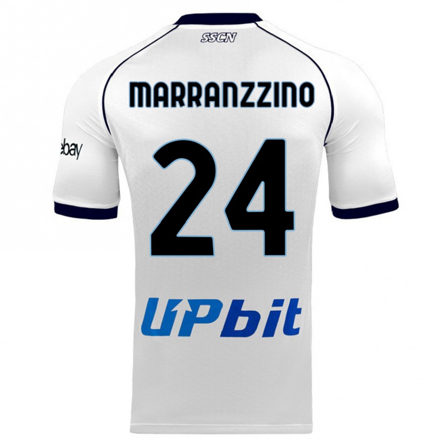 キッズフットボールパスクアーレ・マランツィーノ#24白アウェイシャツ2023/24ジャージーユニフォーム