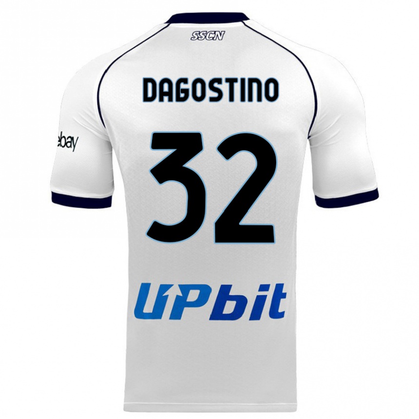 キッズフットボールジュゼッペ・ダゴスティーノ#32白アウェイシャツ2023/24ジャージーユニフォーム