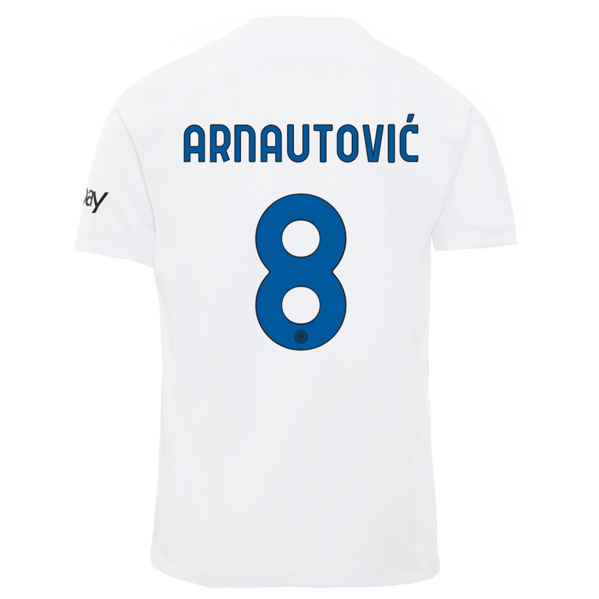 キッズフットボールマルコ・アルナウトヴィッチ#8白アウェイシャツ2023/24ジャージーユニフォーム