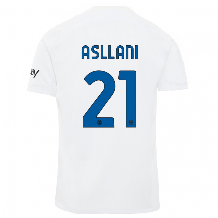 キッズフットボールクリスティアン・アスラニ#21白アウェイシャツ2023/24ジャージーユニフォーム