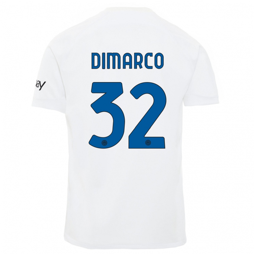 キッズフットボールフェデリコ・ディマルコ#32白アウェイシャツ2023/24ジャージーユニフォーム