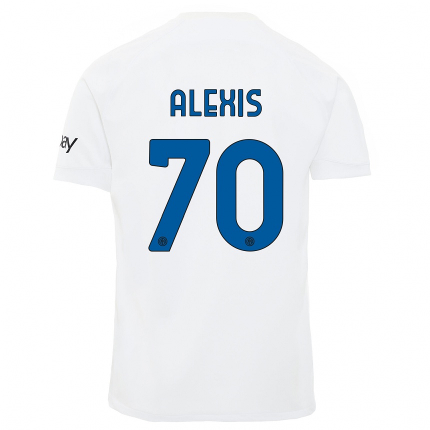 キッズフットボールアレクシス・サンチェス#70白アウェイシャツ2023/24ジャージーユニフォーム