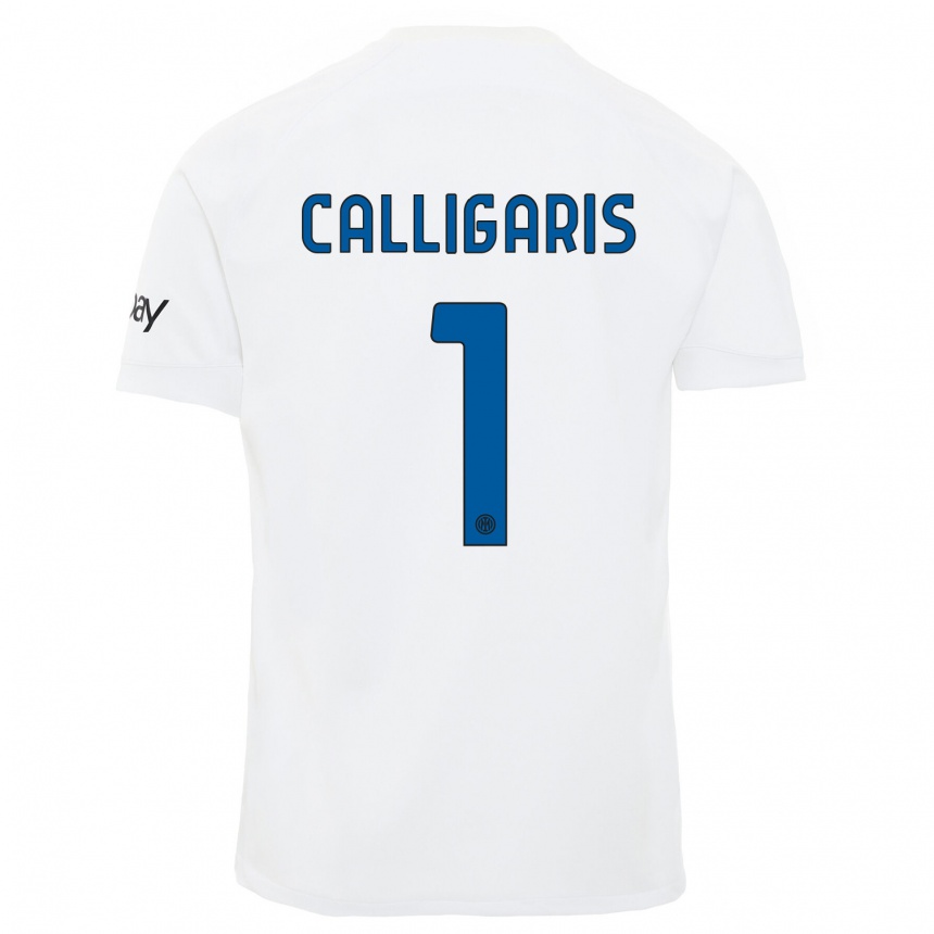 キッズフットボールアレッサンドロ・カリガリス#1白アウェイシャツ2023/24ジャージーユニフォーム