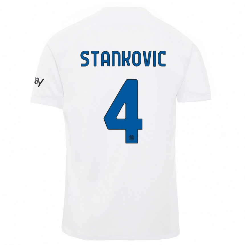 キッズフットボールアレクサンダル・スタンコヴィッチ#4白アウェイシャツ2023/24ジャージーユニフォーム