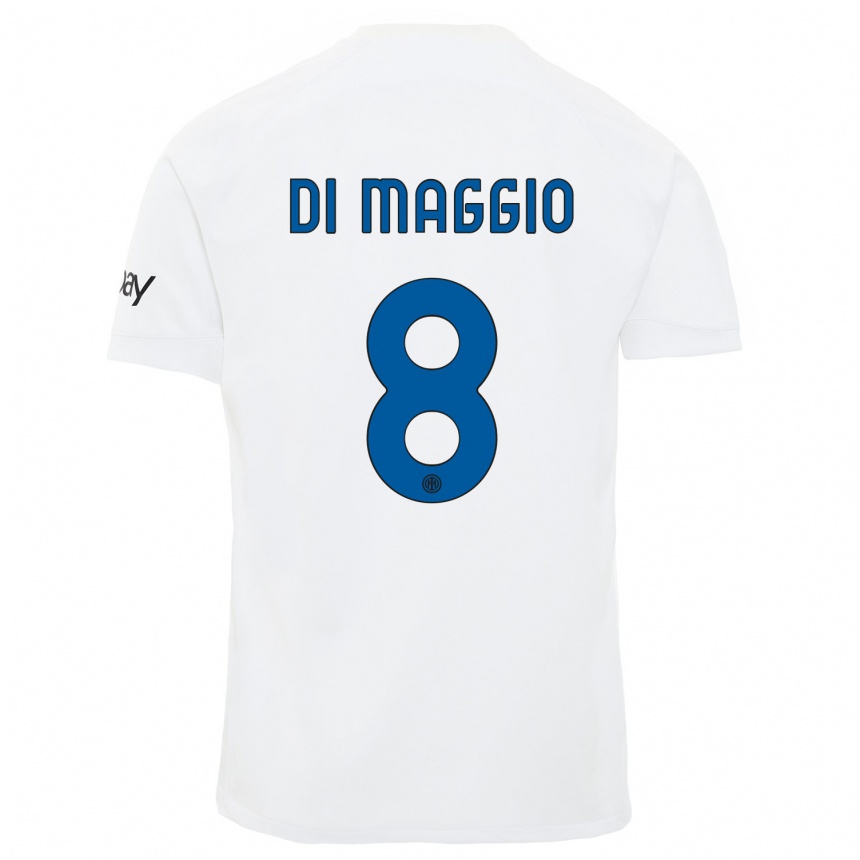 キッズフットボールルカ・ディ・マッジョ#8白アウェイシャツ2023/24ジャージーユニフォーム