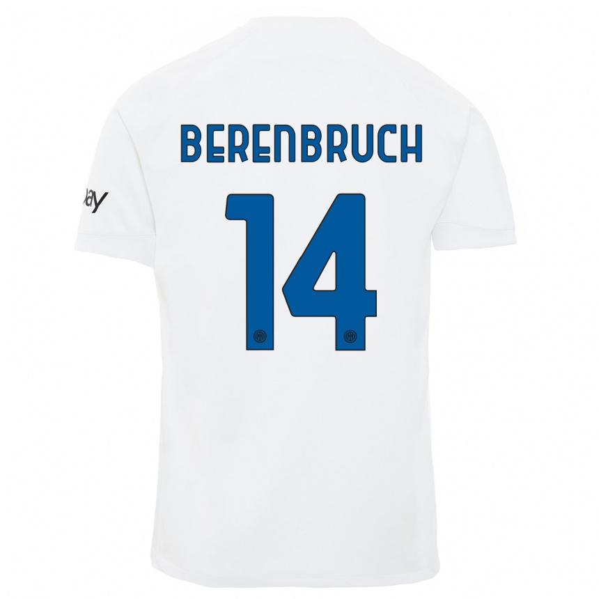 キッズフットボールトーマス・ベレンブルック#14白アウェイシャツ2023/24ジャージーユニフォーム