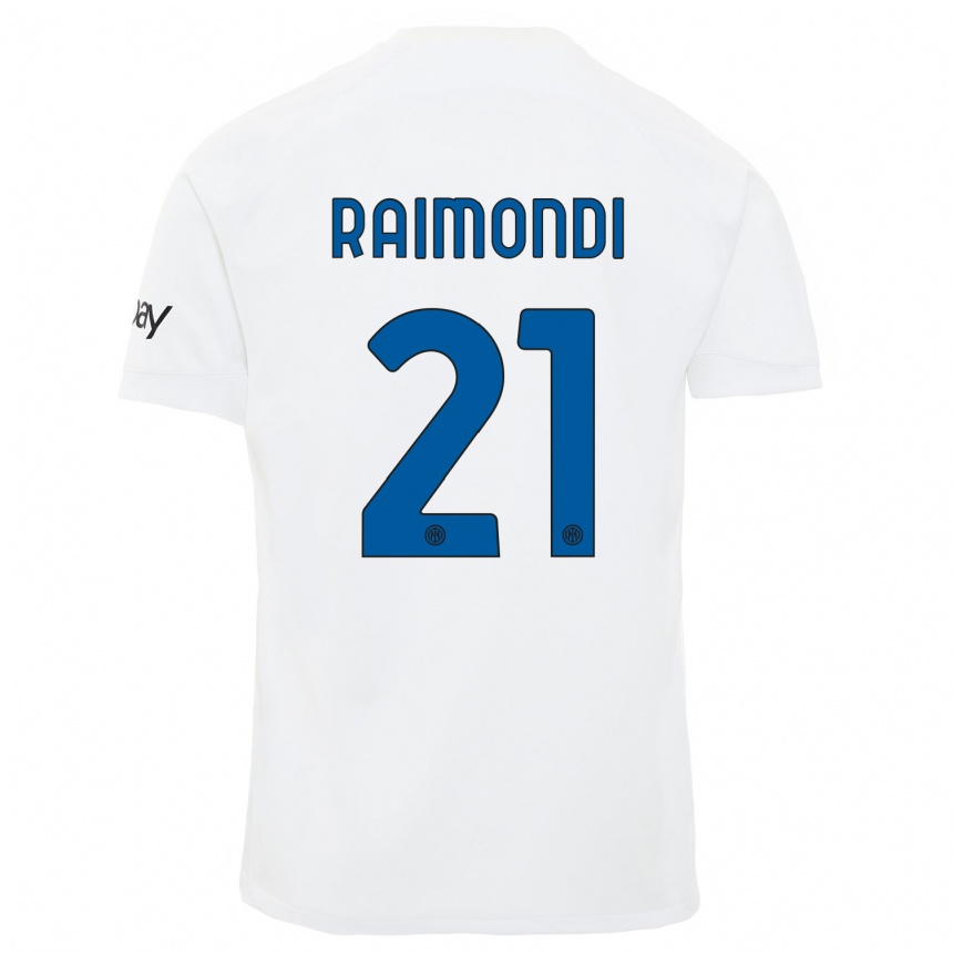 キッズフットボールパオロ・ライモンディ#21白アウェイシャツ2023/24ジャージーユニフォーム