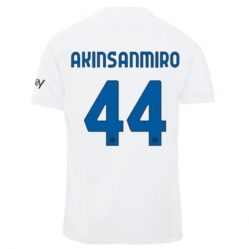 キッズフットボールエベネザー・アキンサンミロ#44白アウェイシャツ2023/24ジャージーユニフォーム