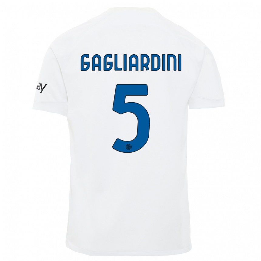 キッズフットボールロベルト・ガリアルディーニ#5白アウェイシャツ2023/24ジャージーユニフォーム