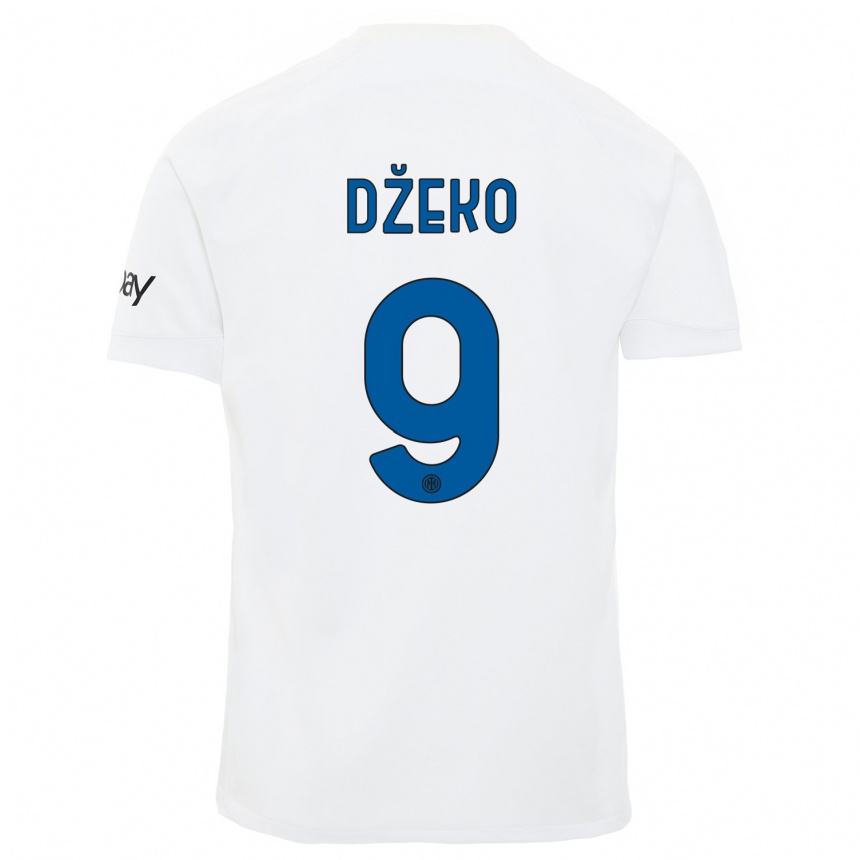 キッズフットボールエディン・ジェコ#9白アウェイシャツ2023/24ジャージーユニフォーム