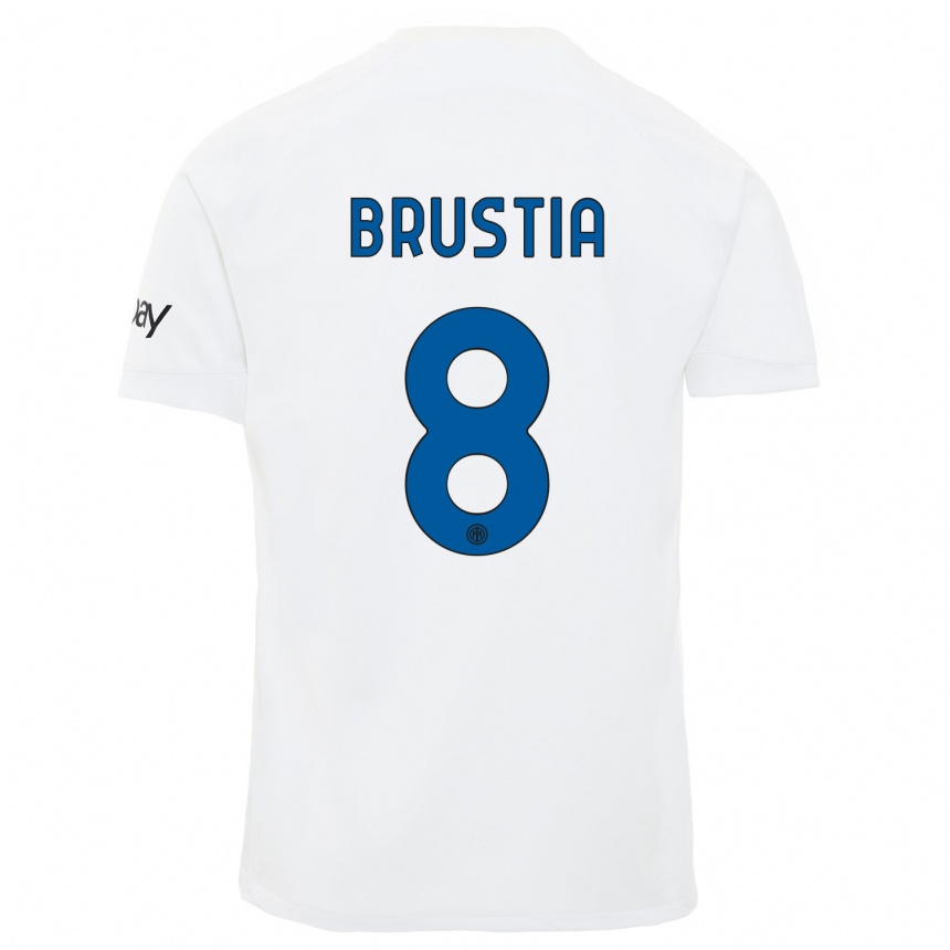 キッズフットボールマルティナ・ブルスティア#8白アウェイシャツ2023/24ジャージーユニフォーム