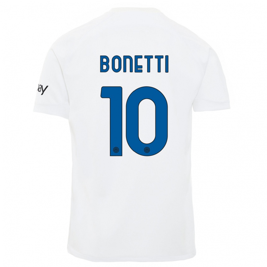 キッズフットボールタチアナ・ボネッティ#10白アウェイシャツ2023/24ジャージーユニフォーム