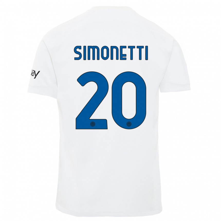 キッズフットボールフラミニア・シモネッティ#20白アウェイシャツ2023/24ジャージーユニフォーム