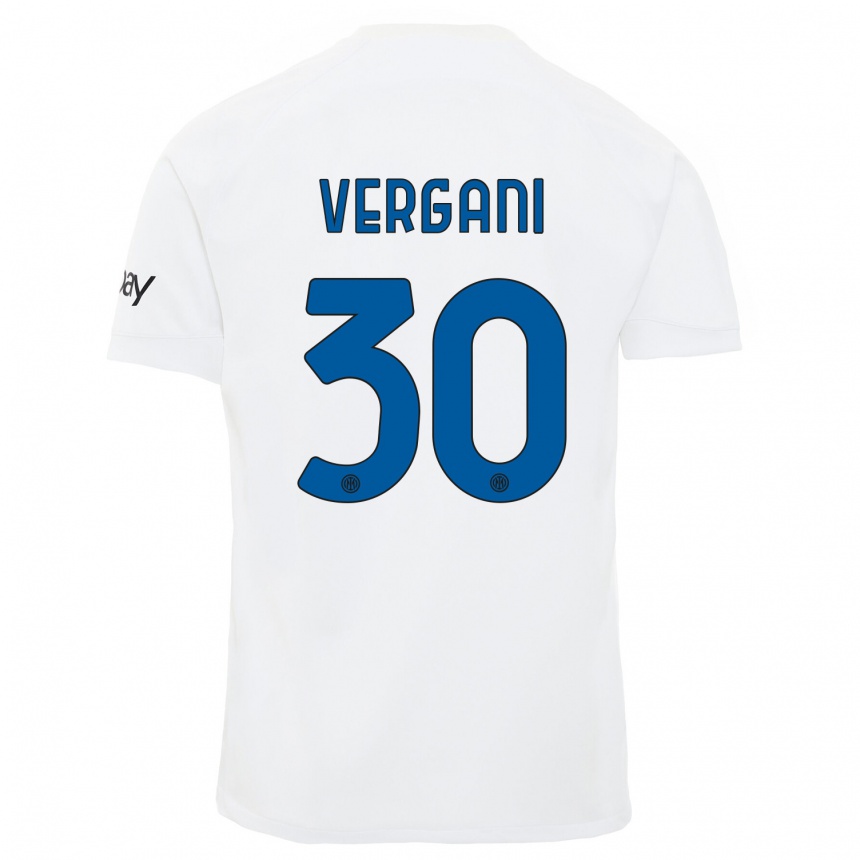キッズフットボールビアンカ・ヴェルガーニ#30白アウェイシャツ2023/24ジャージーユニフォーム