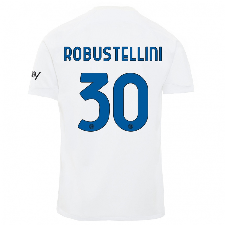 キッズフットボールキアラ・ロブステリーニ#30白アウェイシャツ2023/24ジャージーユニフォーム