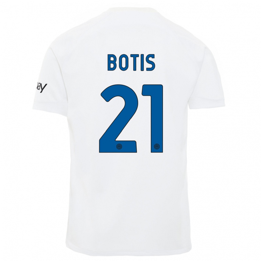 キッズフットボールニコラオス・ボティス#21白アウェイシャツ2023/24ジャージーユニフォーム