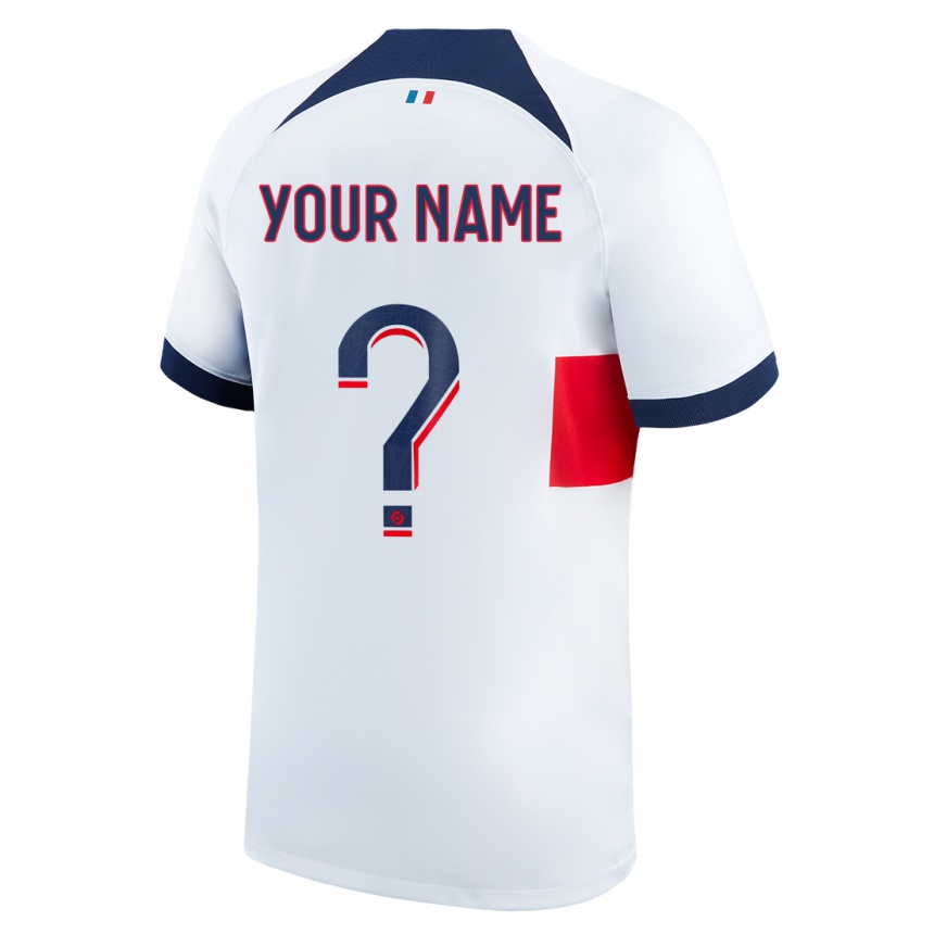 キッズフットボールあなたの名前#0白アウェイシャツ2023/24ジャージーユニフォーム