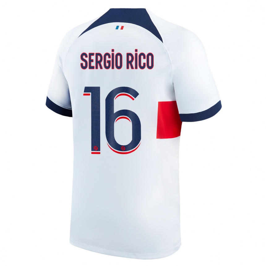 キッズフットボールセルヒオ・リコ#16白アウェイシャツ2023/24ジャージーユニフォーム