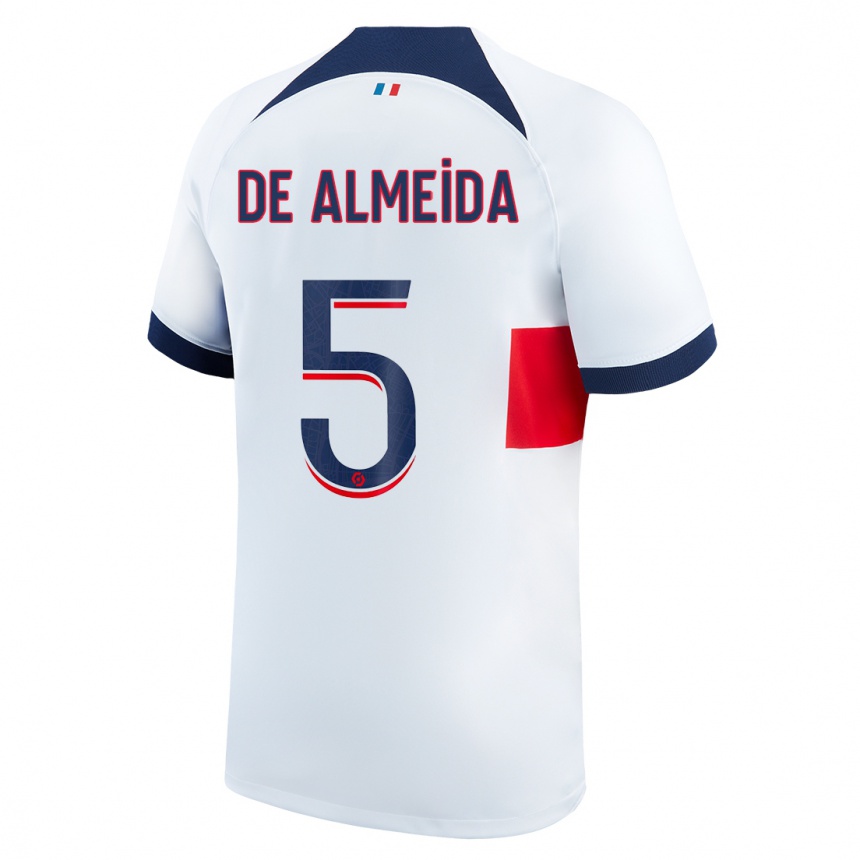 キッズフットボールエリサ・デ・アルメイダ#5白アウェイシャツ2023/24ジャージーユニフォーム