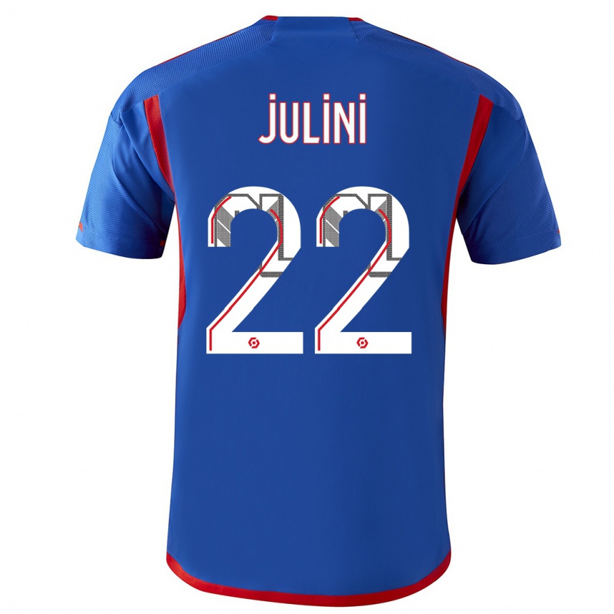 キッズフットボールサリー・ジュリーニ#22青赤アウェイシャツ2023/24ジャージーユニフォーム