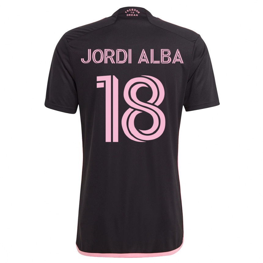 キッズフットボールジョルディ・アルバ#18黒アウェイシャツ2023/24ジャージーユニフォーム