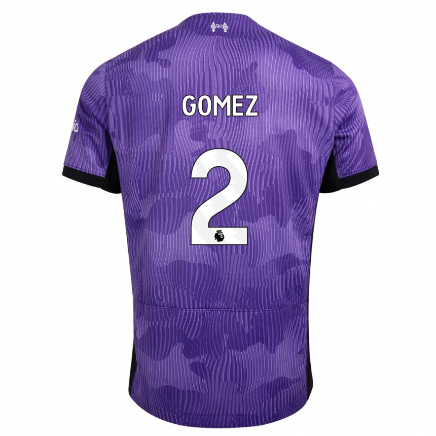 キッズフットボールジョー・ゴメス#2紫サードユニフォームシャツ2023/24ジャージーユニフォーム
