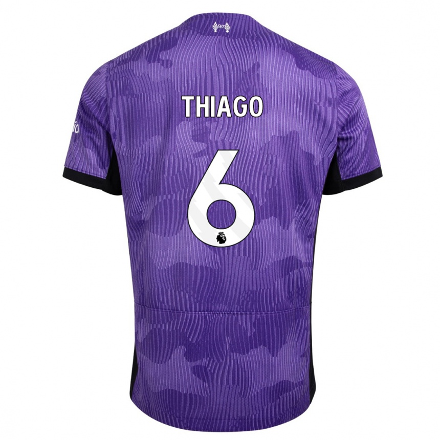 キッズフットボールチアゴ・アルカンタラ#6紫サードユニフォームシャツ2023/24ジャージーユニフォーム
