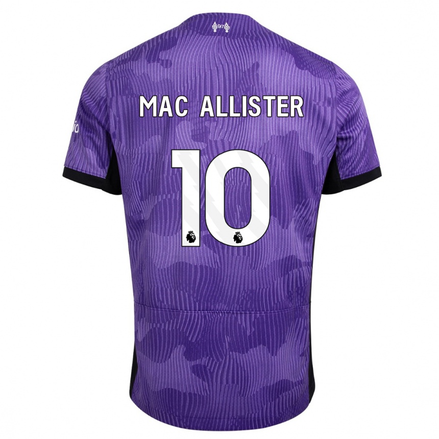 キッズフットボールアレクシス・マック・アリスター#10紫サードユニフォームシャツ2023/24ジャージーユニフォーム