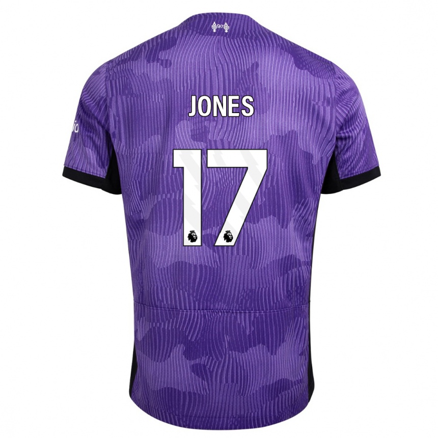 キッズフットボールカーティス・ジョーンズ#17紫サードユニフォームシャツ2023/24ジャージーユニフォーム