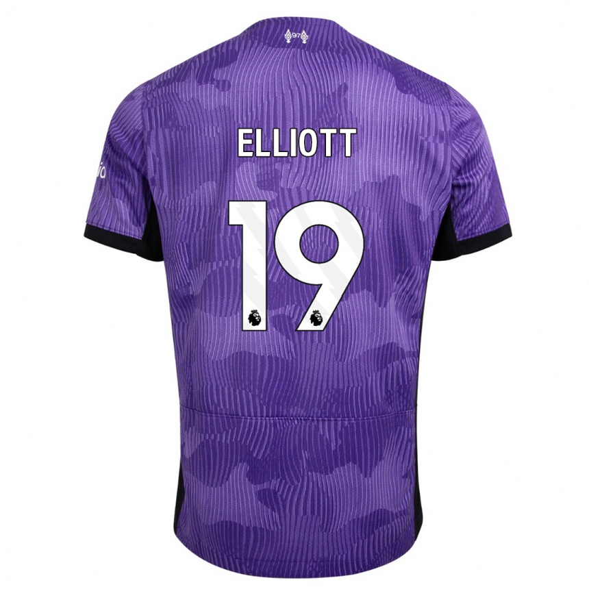 キッズフットボールハーヴェイ・エリオット#19紫サードユニフォームシャツ2023/24ジャージーユニフォーム