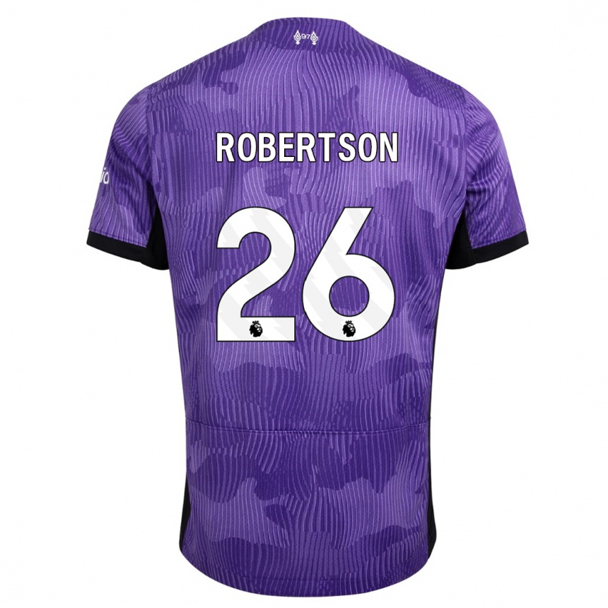キッズフットボールアンドリュー・ロバートソン#26紫サードユニフォームシャツ2023/24ジャージーユニフォーム