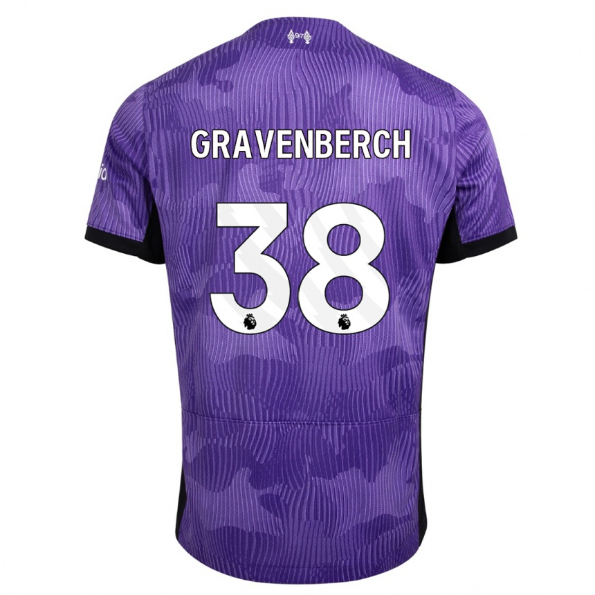 キッズフットボールライアン・グラフェンベルフ#38紫サードユニフォームシャツ2023/24ジャージーユニフォーム
