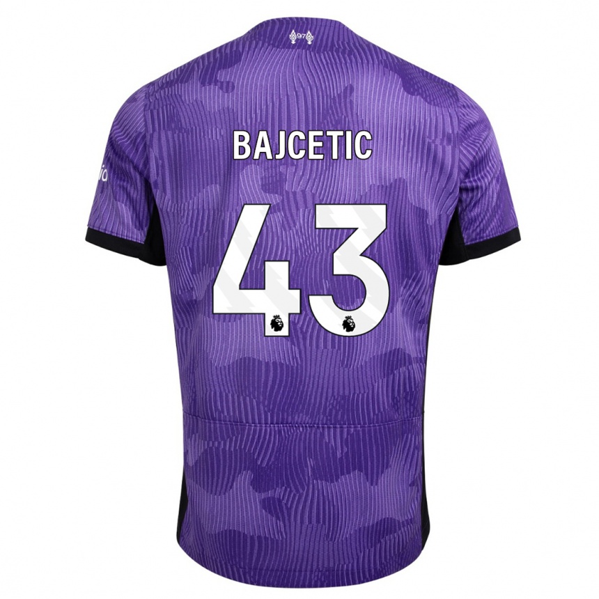 キッズフットボールステファン・バイチェティック#43紫サードユニフォームシャツ2023/24ジャージーユニフォーム