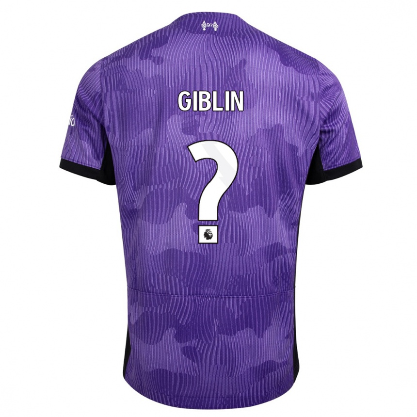 キッズフットボールネイサンギブリン#0紫サードユニフォームシャツ2023/24ジャージーユニフォーム