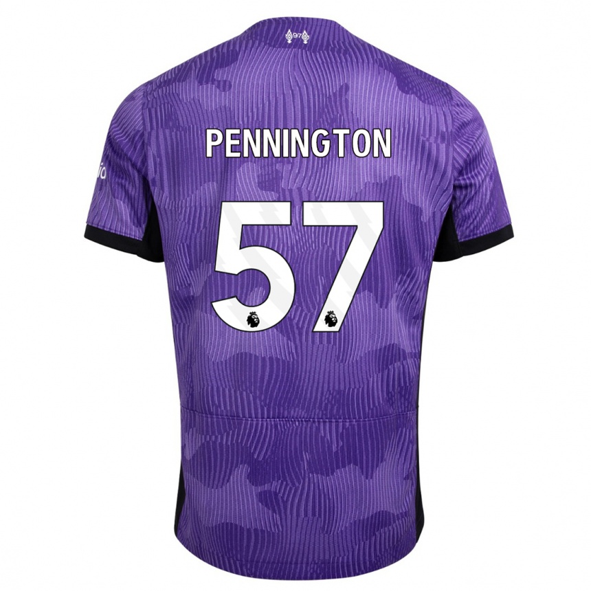 キッズフットボールコーディーペニントン#57紫サードユニフォームシャツ2023/24ジャージーユニフォーム