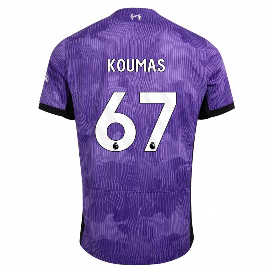 キッズフットボールルイス・クーマス#67紫サードユニフォームシャツ2023/24ジャージーユニフォーム
