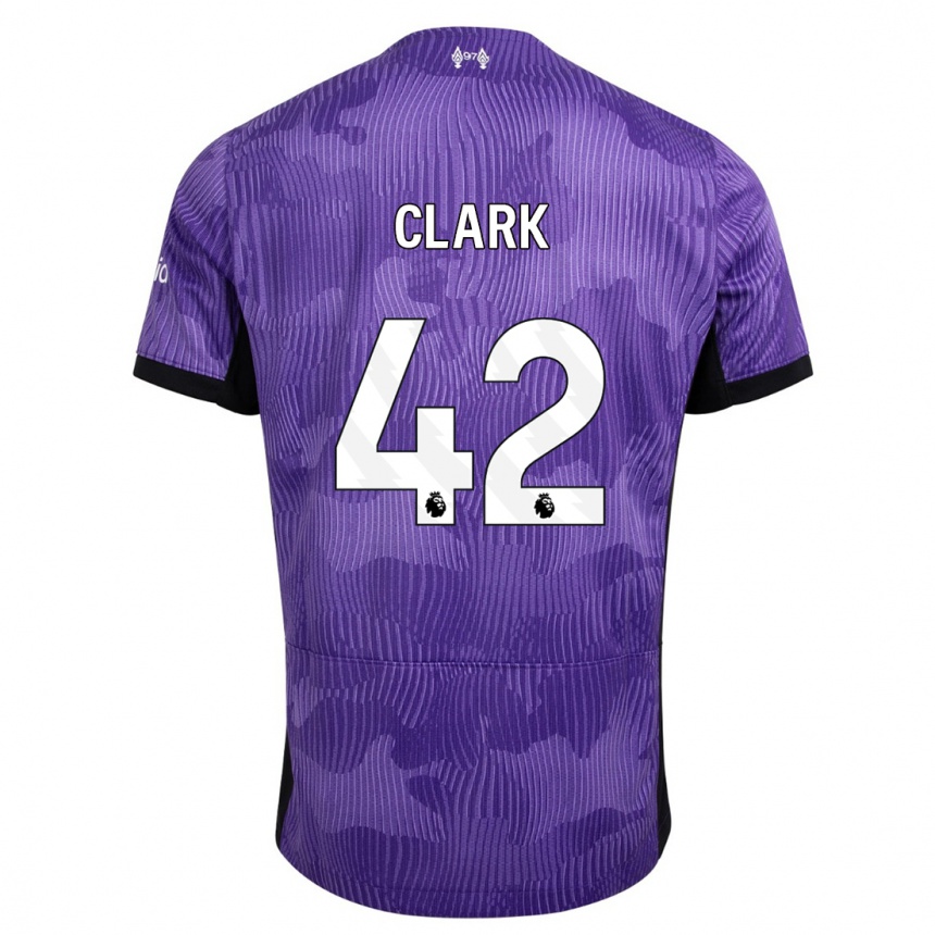 キッズフットボールボビー・クラーク#42紫サードユニフォームシャツ2023/24ジャージーユニフォーム