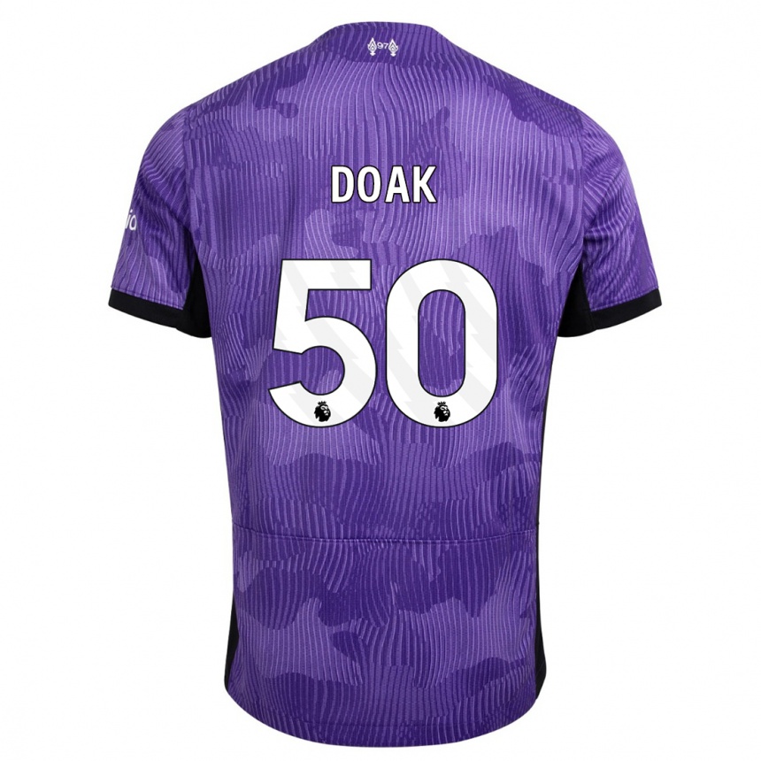 キッズフットボールベン・ドーク#50紫サードユニフォームシャツ2023/24ジャージーユニフォーム