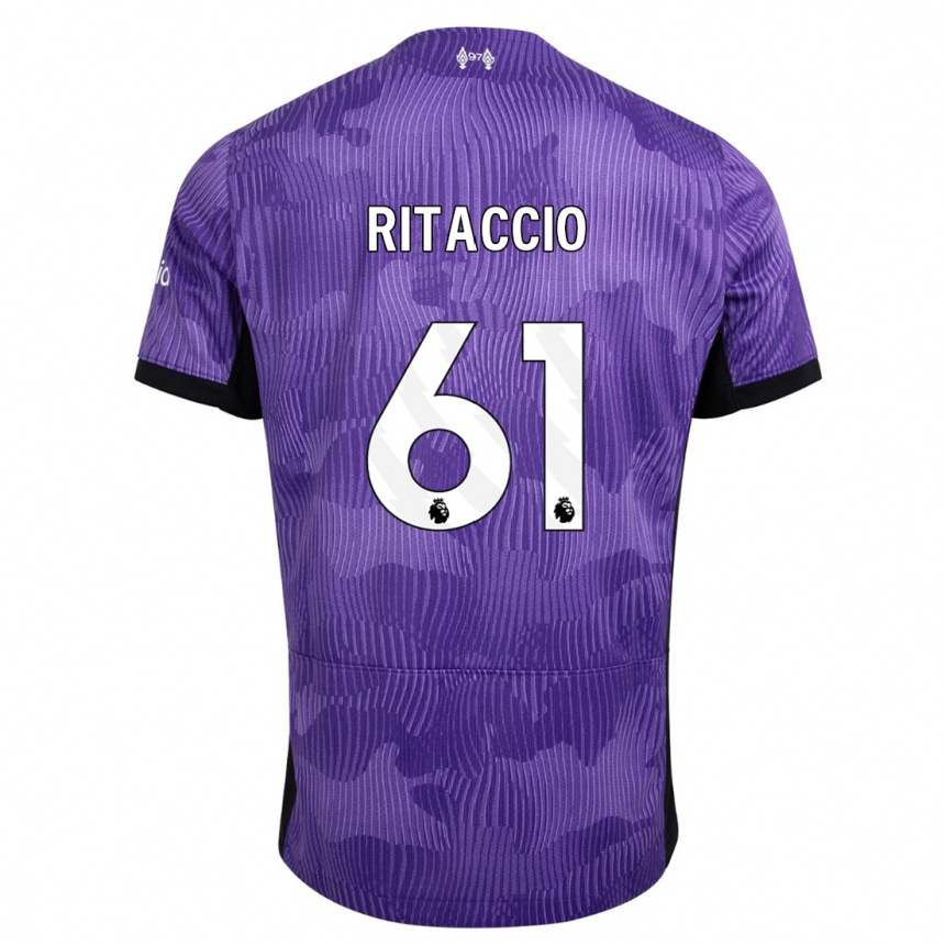 キッズフットボールマッテオ・リタッチョ#61紫サードユニフォームシャツ2023/24ジャージーユニフォーム